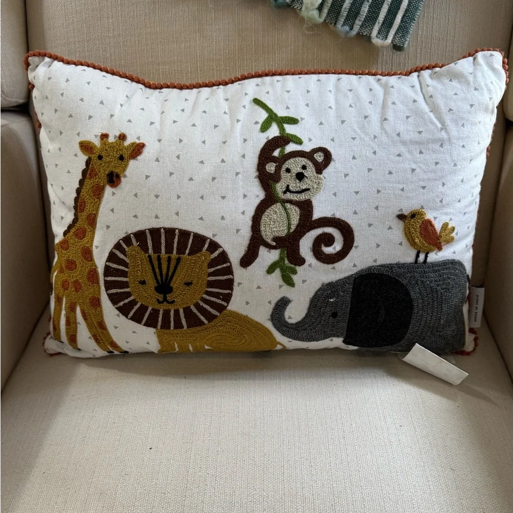 Safari-Themed Decorative Throw Pillow‎ – 14” x 20” Nursery India